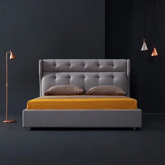 Leather Bed In Grey Colour