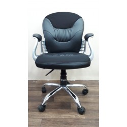Office Chair In Grey Colour With Leather