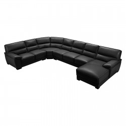 Henz Black Coloured 6-7-8 Seater Sofa