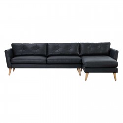 Onny Black Coloured 2-3-4 Seater L Shaped Sofa
