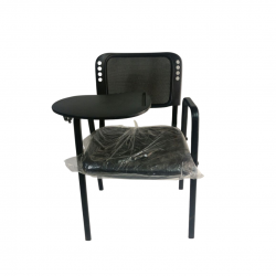 study Chair In Black Metal With Writing Pad