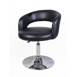 Bar Chair Black Leather In Seat With Back Support