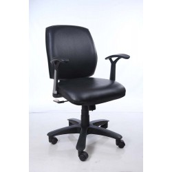 Black Leather In Office Chair