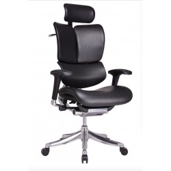 Office Chair In Black-Grey Leather
